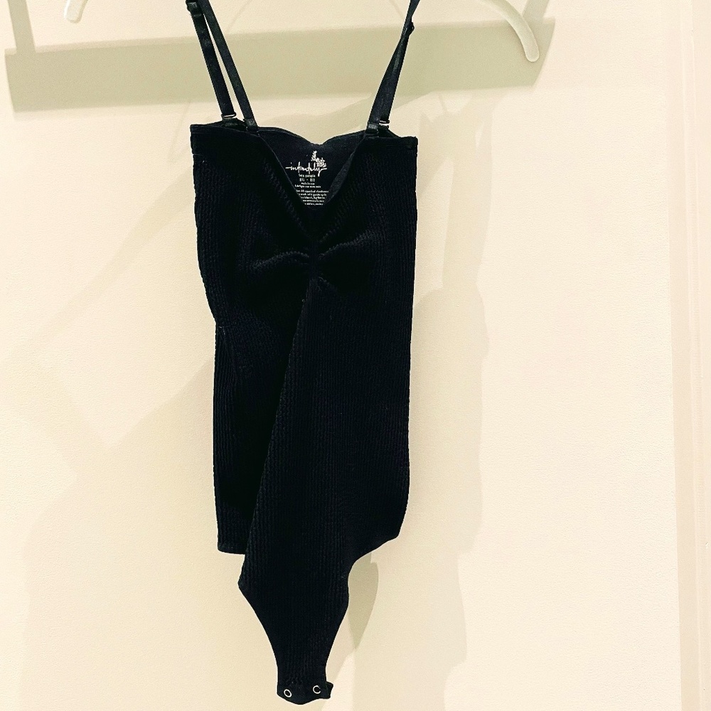 Black Ribbed Bodysuit